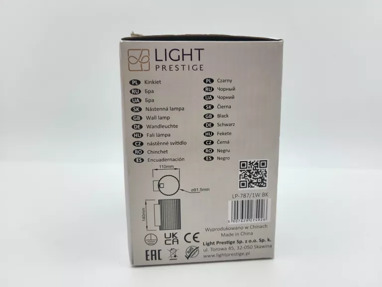LIGHT PRESTIGE TOKIO KINKIET 1 CZARNY