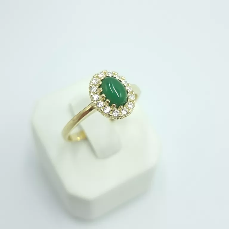 piekny-zloty-pierscionek-z-zielonym-oczkiem-zareczynowy-585-238g-polecam-rodzaj-2205-2