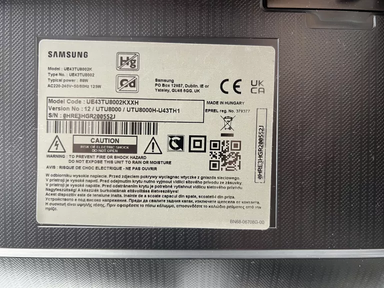 TELEWIZOR SAMSUNG UE43TU8002K 43" LED 4K TIZEN SMART TV DVBT-2