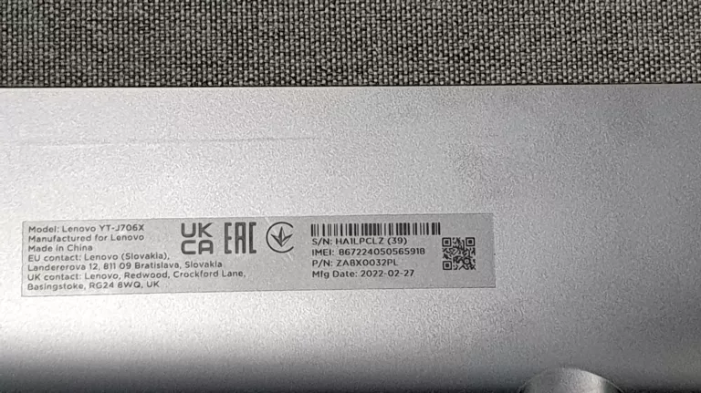 TABLET LENOVO YOGA TAB 11 8/256GB YT-J706X NA KARTE SIM MOŻNA DZWONIĆ SMS