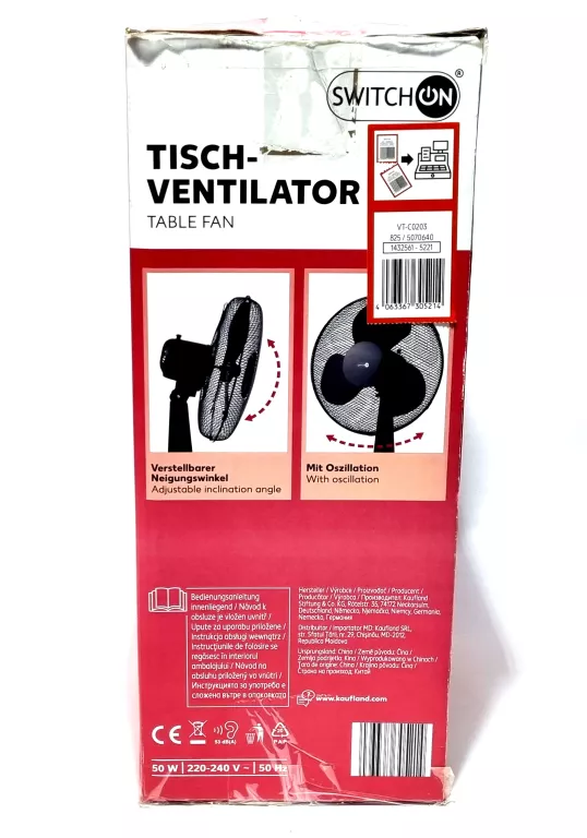 WENTYLATOR SWITCH ON VT-C0203 50W CZARNY