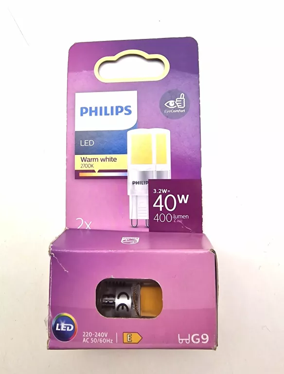 ŻARÓWKA LED PHILIPS G9 2700 K 2 SZT.WARM WHITE