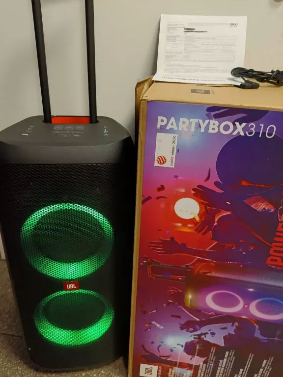 POWER AUDIO JBL PARTYBOX 310 KOMPLET + GWAR. DO 2026ROK