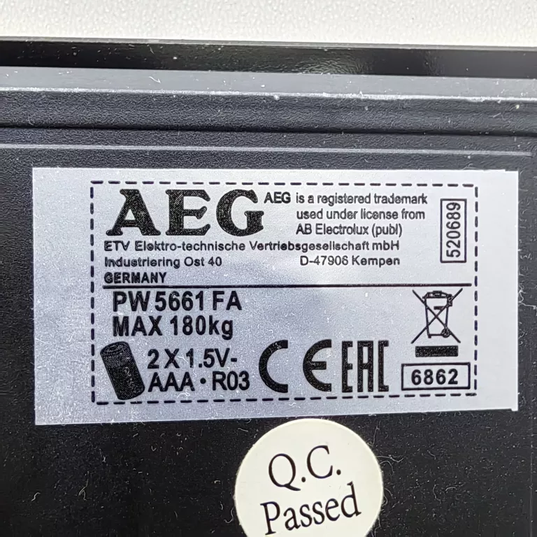 WAGA ŁAZIENKOWA AEG PW5661
