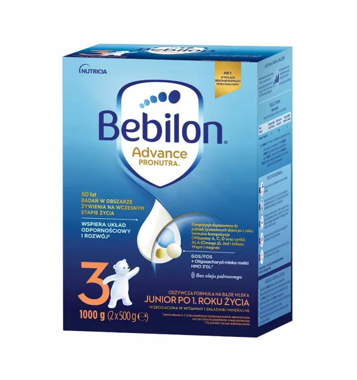 BEBILON 3 PRONUTRA ADVANCE JUNIOR MLEKO 1000 G 1 KG