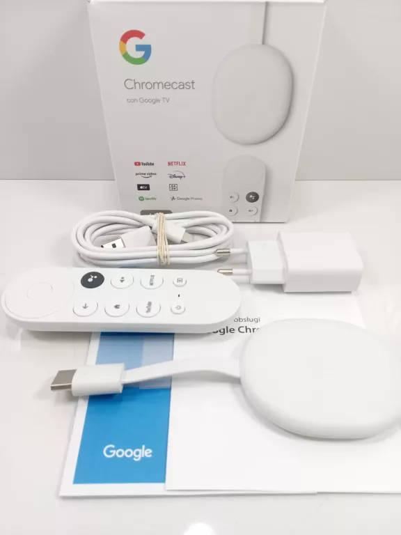 ODTWARZACZ MULTIMEDIALNY GOOGLE CHROMECAST 4.0 HD BIAŁY