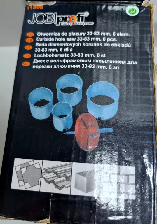 JOBIPROFI WYCINAK WOLFRAMOWY 33-83MM 6 ELEMENTÓW