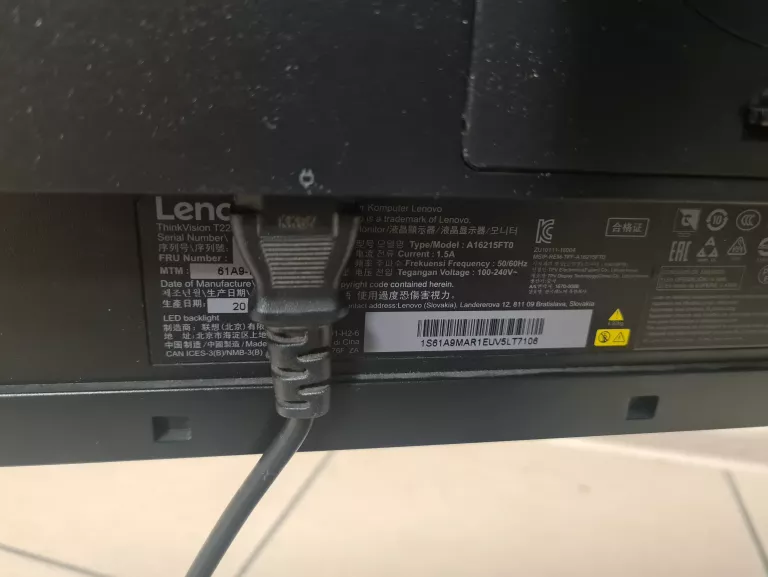 MONITOR LED LENOVO T22I-10 21,5 " 1920 X 1080 PX IPS / PLS