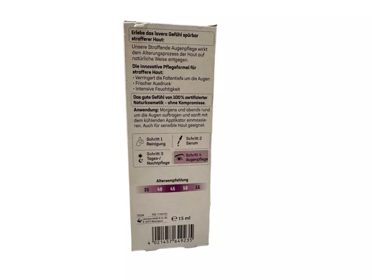 LAVERA UJĘDRNIAJĄCY KREM POD OCZY 15ML