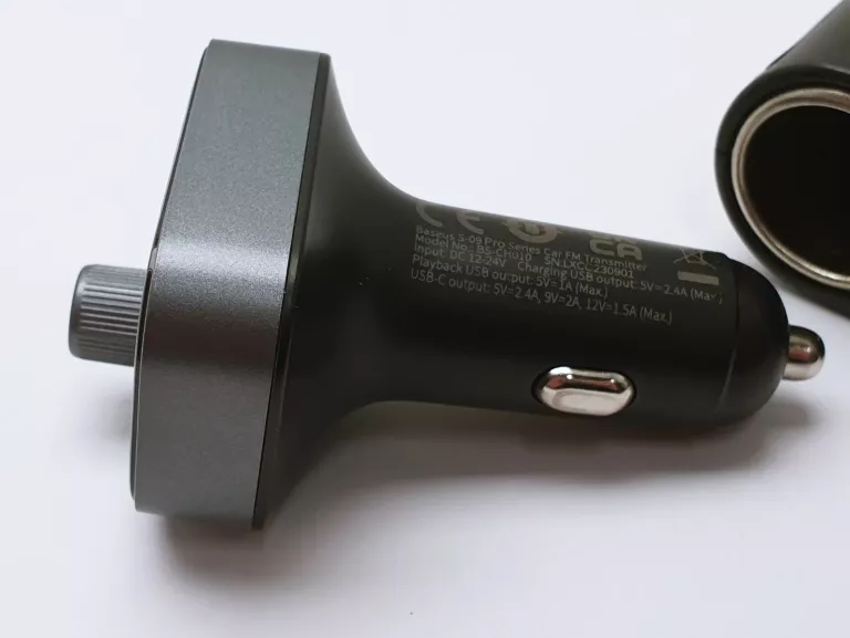 TRANSMITER FM BASEUS S-09 + ADAPTER DO WTYCZKI 230V