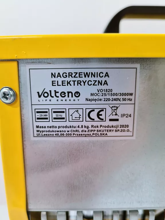 VOLTENO NAGRZEWNICA ELEKTRYCZNA 3KW 3000W VO1820