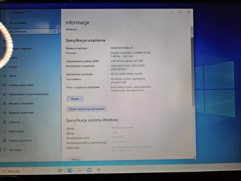 LAPTOP LENOVO G780 INTEL CORE I3\6GB\1TB DZIAŁA TYLKO NA ZASILACZU