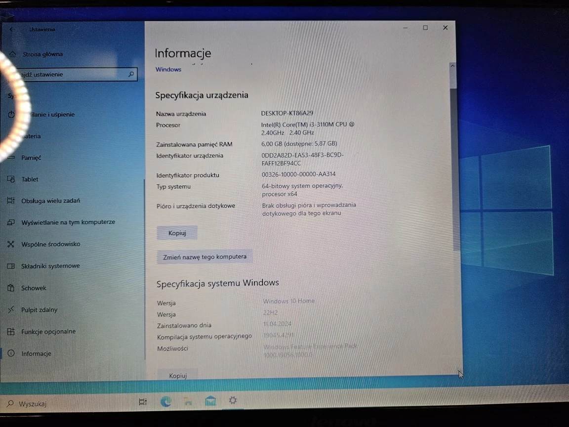 laptop-lenovo-g780-intel-core-i36gb1tb-dziala-tylko-na-zasilaczu-wielkosc-pamieci-ram-6-gb