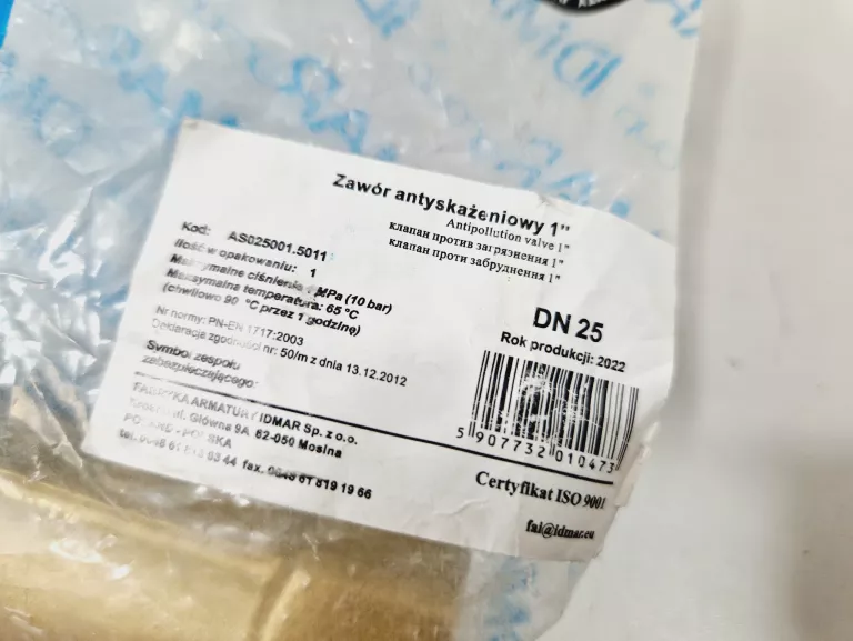 ZAWÓR KULOWY ANTYSKAŻENIOWY 1'' | IDMAR GROUP