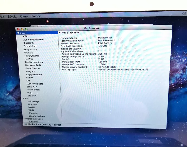 LAPTOP APPLE MACBOOK AIR A1370