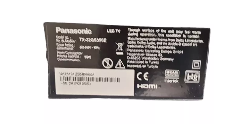 TELEWIZOR PANASONIC TX-32GS350E+PILOT