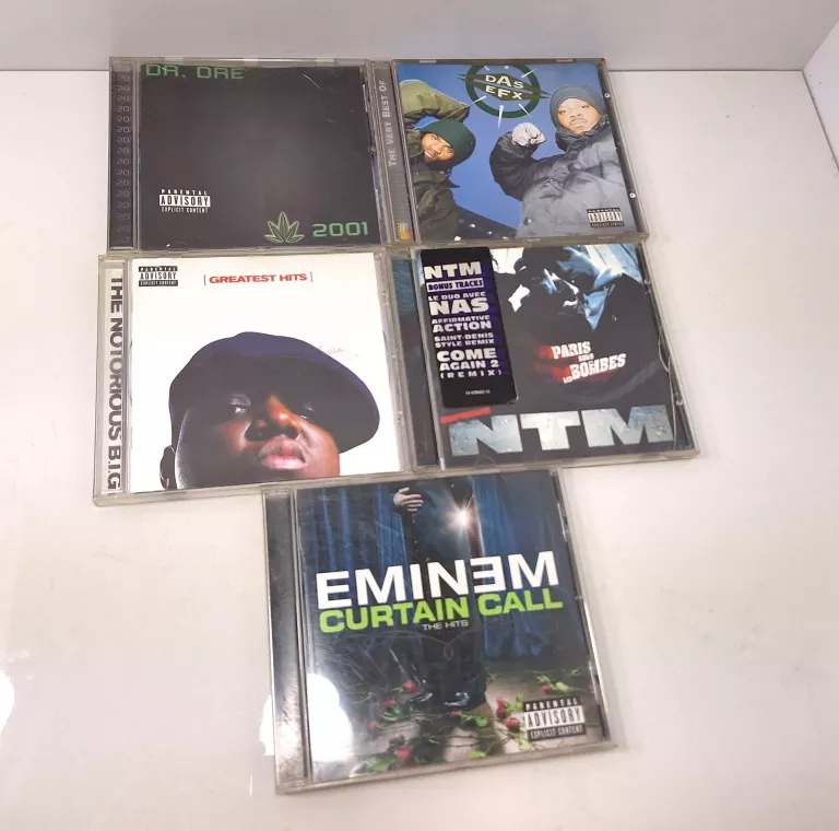 ZESTAW 5 ZAGRANICZNYCH PŁYT CD MUZYKA HIP-HOP / RAP DR. DRE , EMINEM , NTM