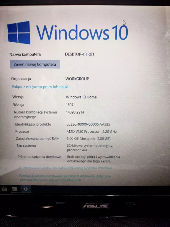 LAPTOP ASUS K52 USZKODZONY