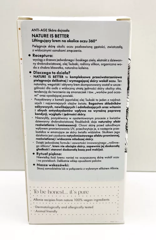 ALKEMIE NATURE IS BETTER 360° KREM POD OCZY 15ML.