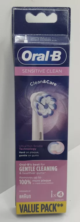 4 ORYGINALNE KOŃCÓWKI ORAL-B EB60 SENSITIVE CLEAN