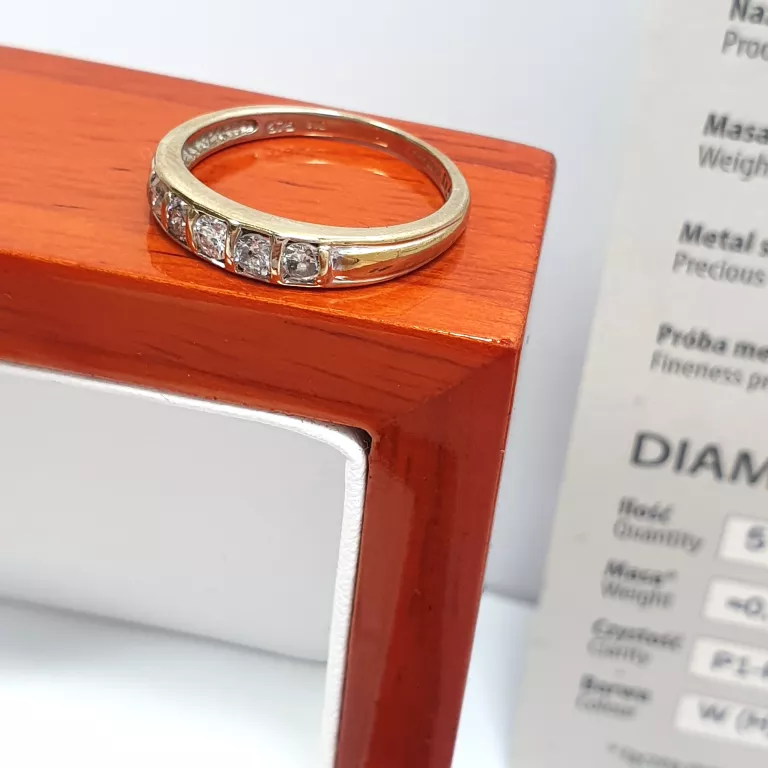 ZŁOTY PIERŚCIONEK BRYLANT 0,40CT W:2,45G P:375 R:13 CERTYFIKAT DIAMENT