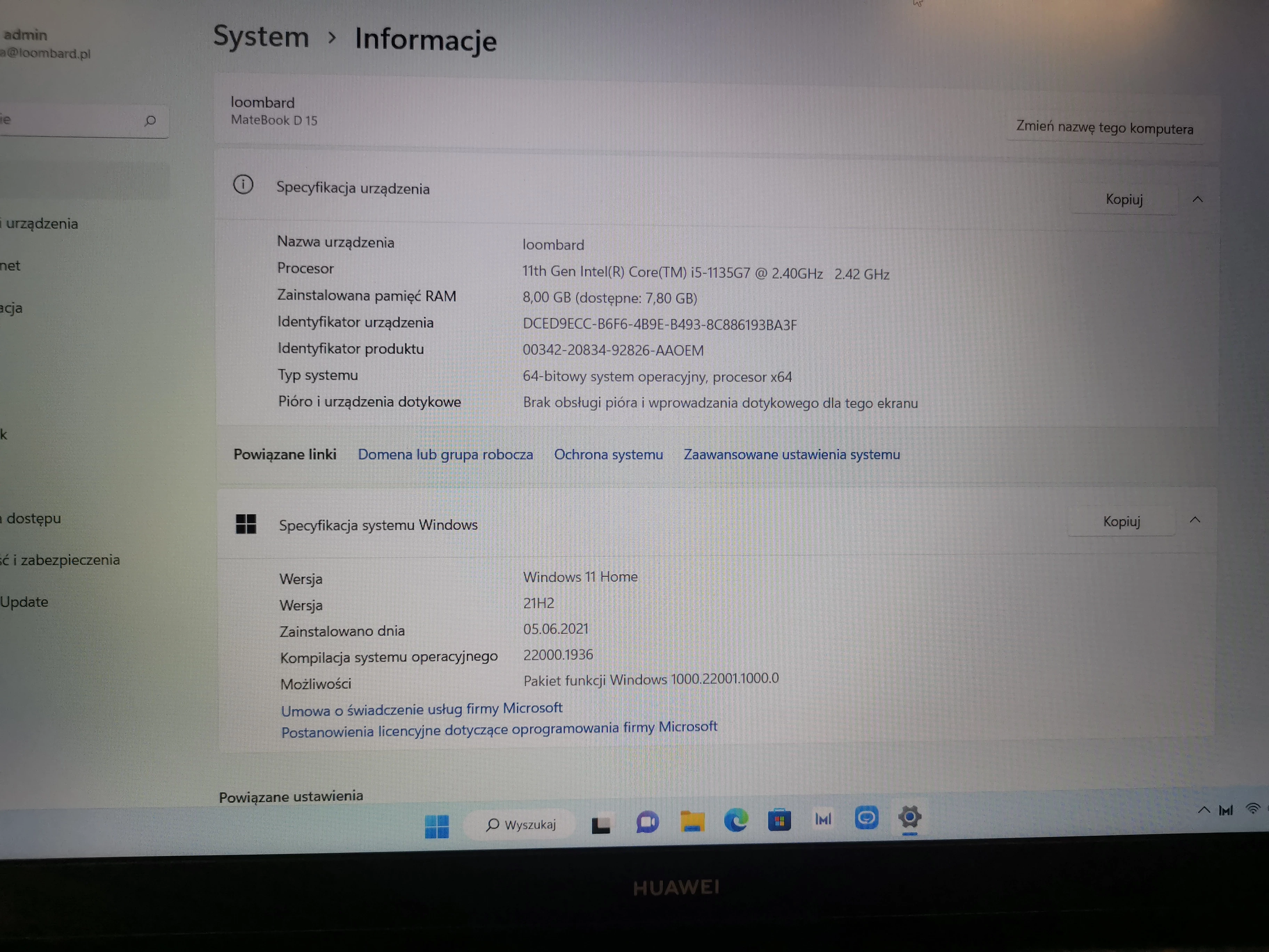 laptop-huawei-matebook-d15-bod-wdh9-i5-8gb-512gb-typ-dysku-twardego-ssd