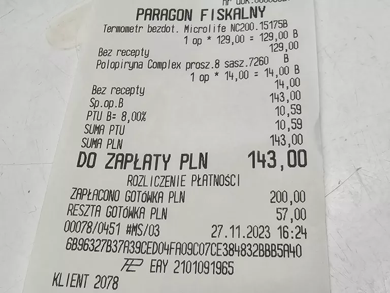 TERMOMENT BEZKONTAKTOWY NC200 MICROLIFE GWARANCJA