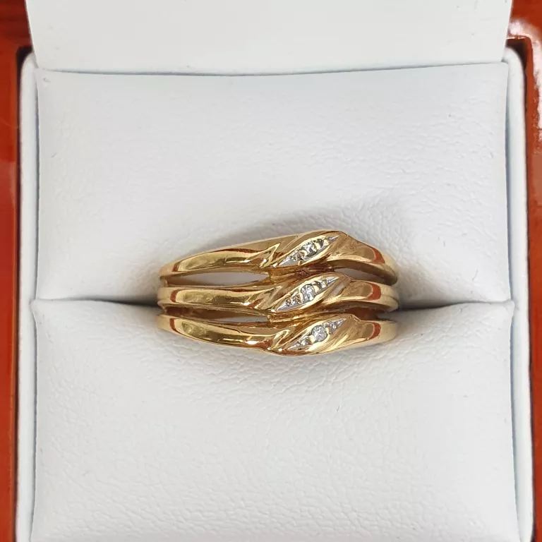 ZŁOTY PIERŚCIONEK BRYLANT 0,02CT W:4,31G P:750 R:17 CERTYFIKAT DIAMENT
