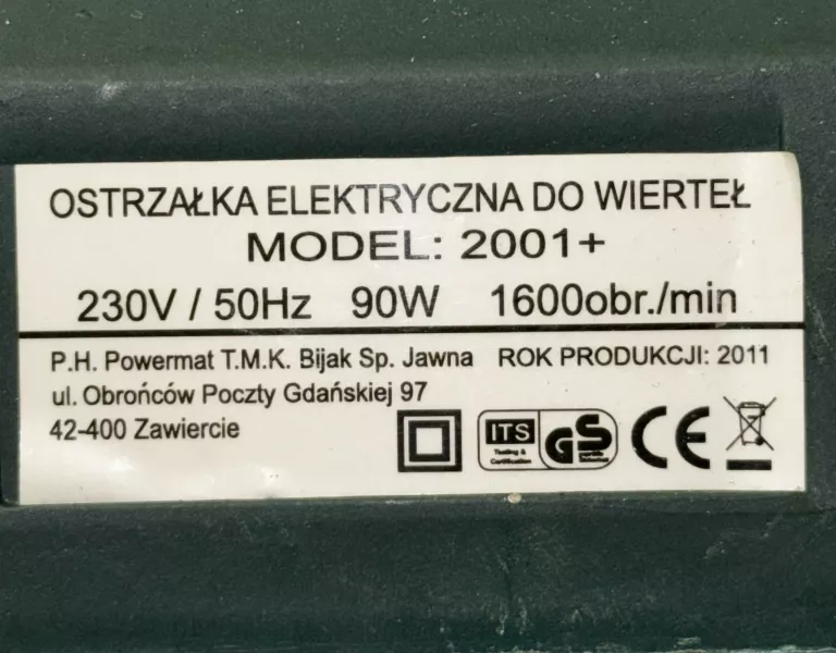 OSTRZAŁKA DO WIERTEŁ MODEL 2001+