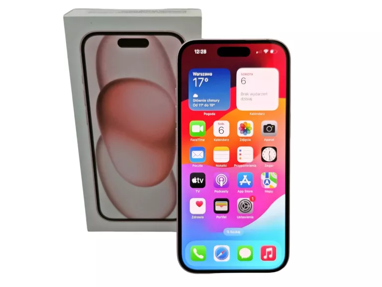 APPLE IPHONE 15 ROSE 6/128GB 6,5" 60HZ 12/48MPX 100% KONDYCJI - NA CZĘŚCI!