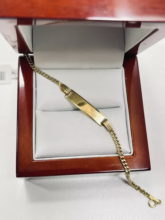ZŁOTA BRANSOLETKA Z BLASZKĄ PRÓBY 585P 2,30G 15CM