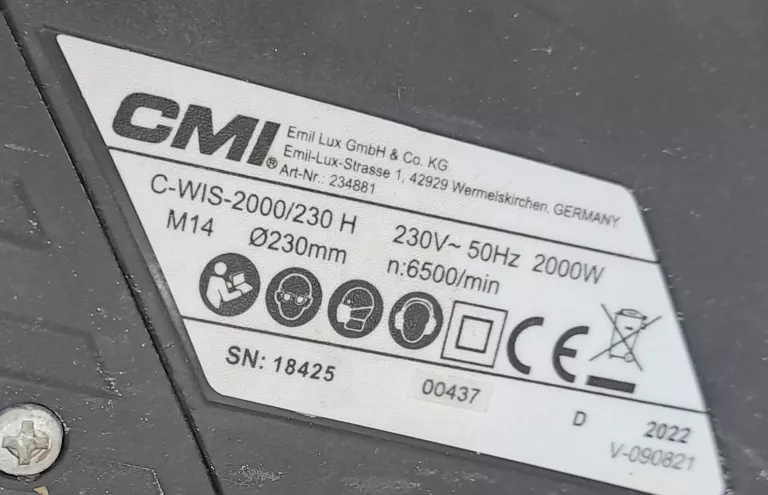 SZLIFIERKA CMI C-WIS-2000 KOMPLET ! OPIS !