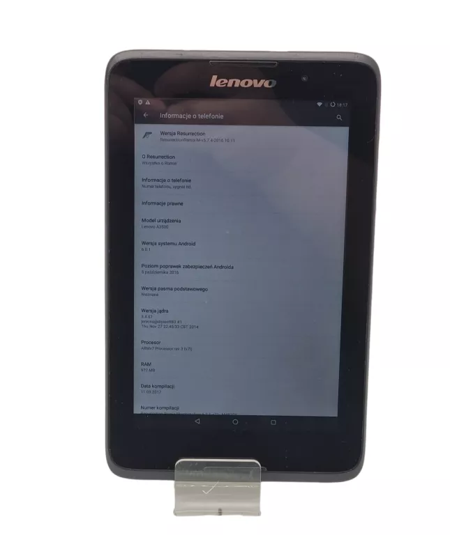 TABLET LENOVO A3500-F TAB A16GBE-BG 7" 1 GB / 16 GB