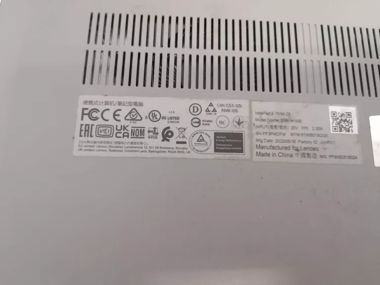 LAPTOP LENOVO IDEAPAD 3 8/512GB I5 SSD ZASILACZ WIN 11