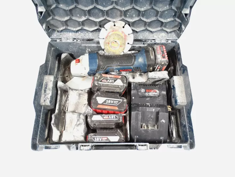 BOSCH GWS 18-125 V-LI + 5 AKUMULATORÓW + ŁADOWARKA