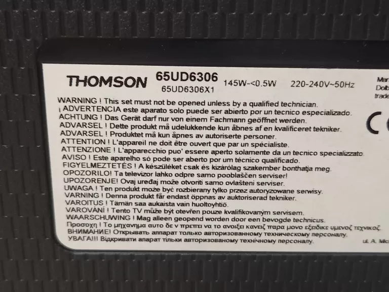 TELEWIZOR THOMSON 65UD6306