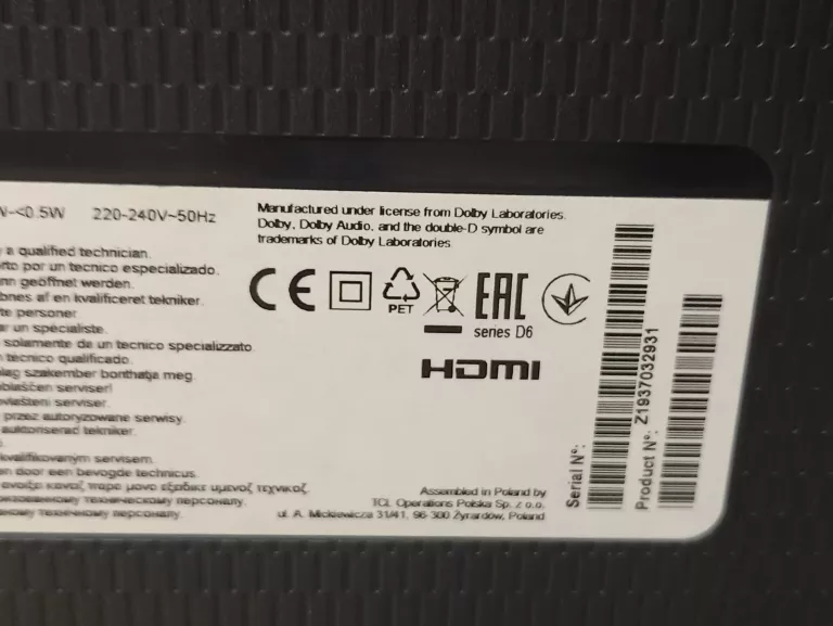 TELEWIZOR THOMSON 65UD6306