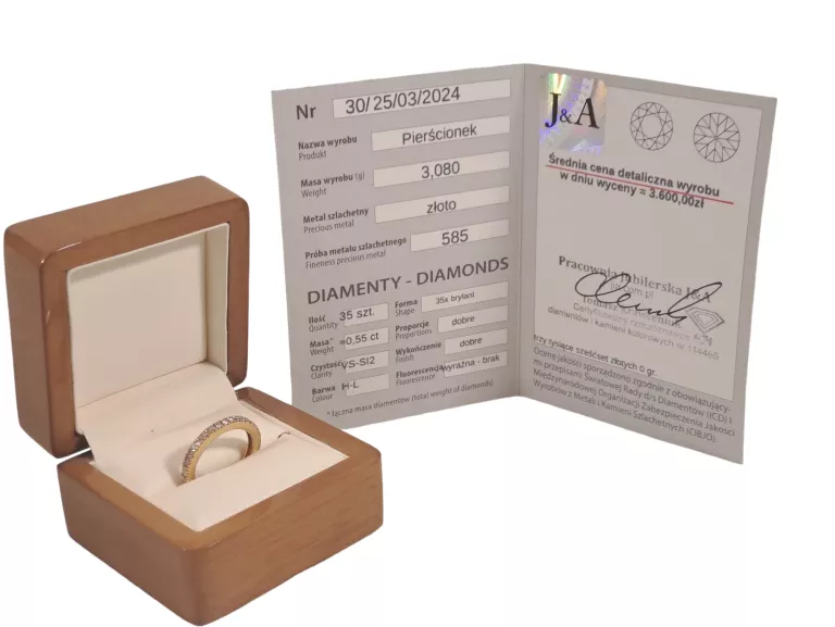 PIERŚCIONEK Z DIAMENTAMI (0,55CT) PR.585 3,10G R:13