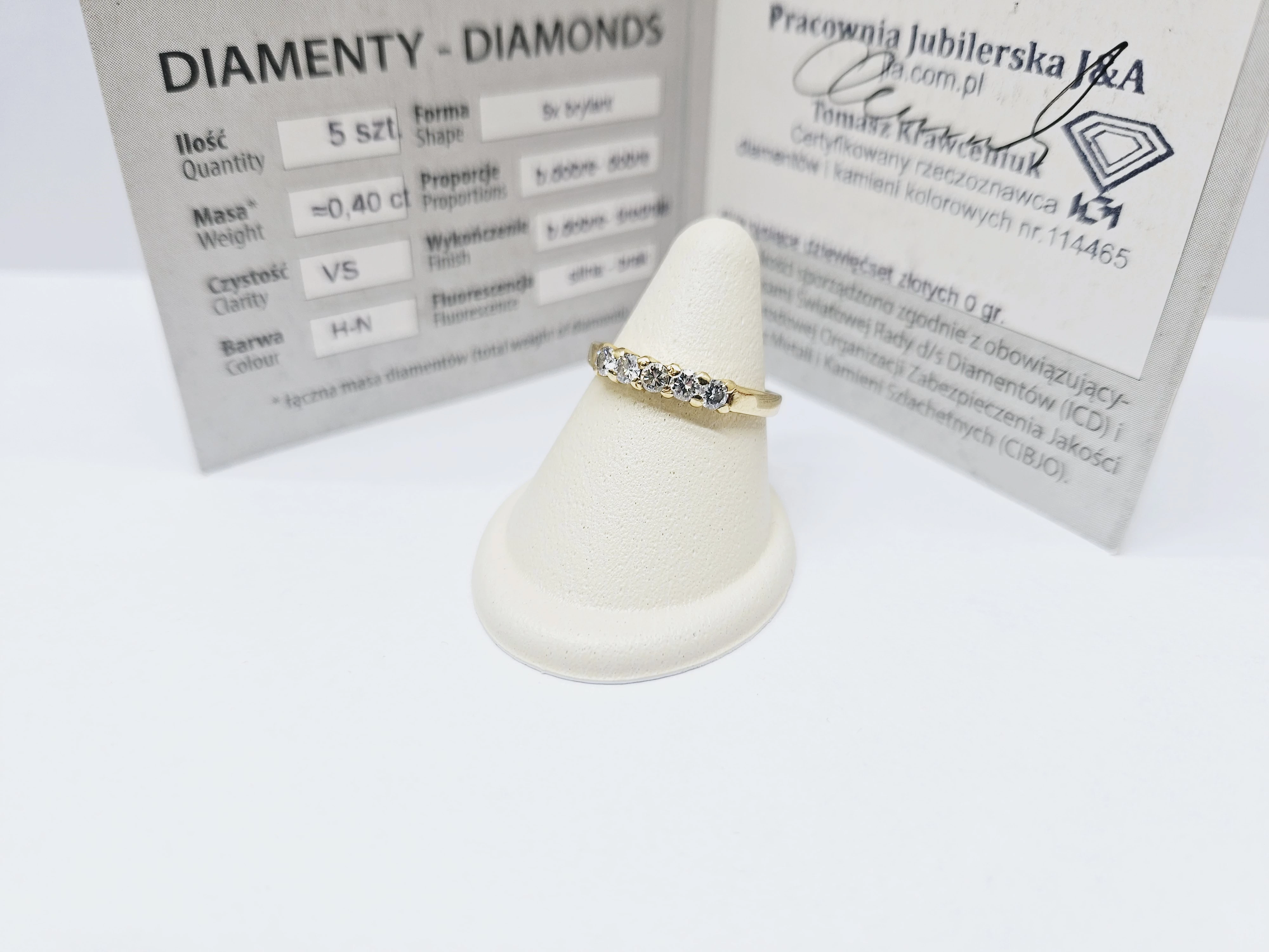 zloty-pierscionek-750-brylanty-040ct-piekny-sliczny-stan-uzywany