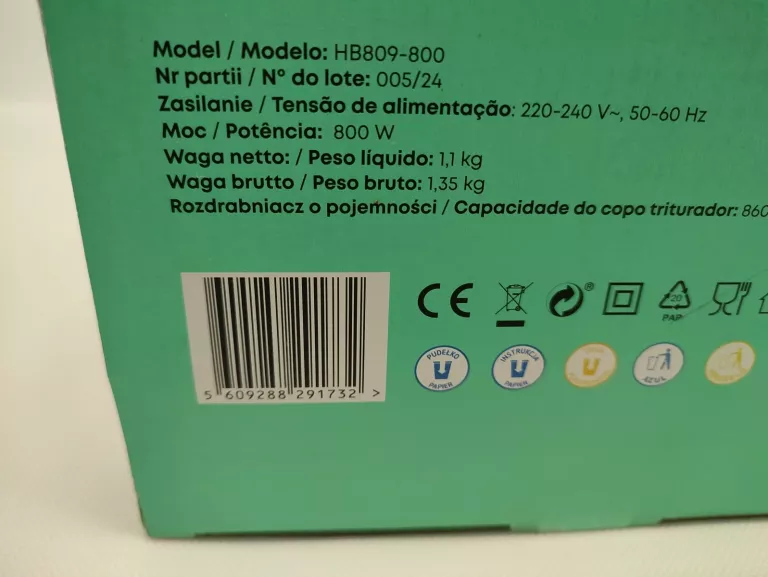 BLENDER RĘCZNY HOFFEN HB809-800 800 W