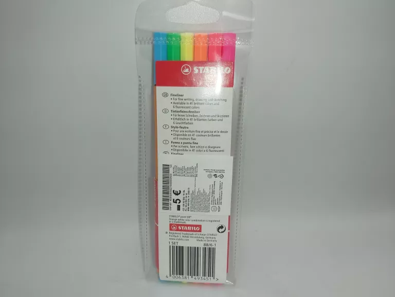 ZESTAW STABILO POINT 88 FINELINER 6 SZT