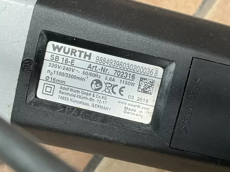 wiertnica-wurth-sb-16-e-bardzo-dobry-stan-stan-uzywany