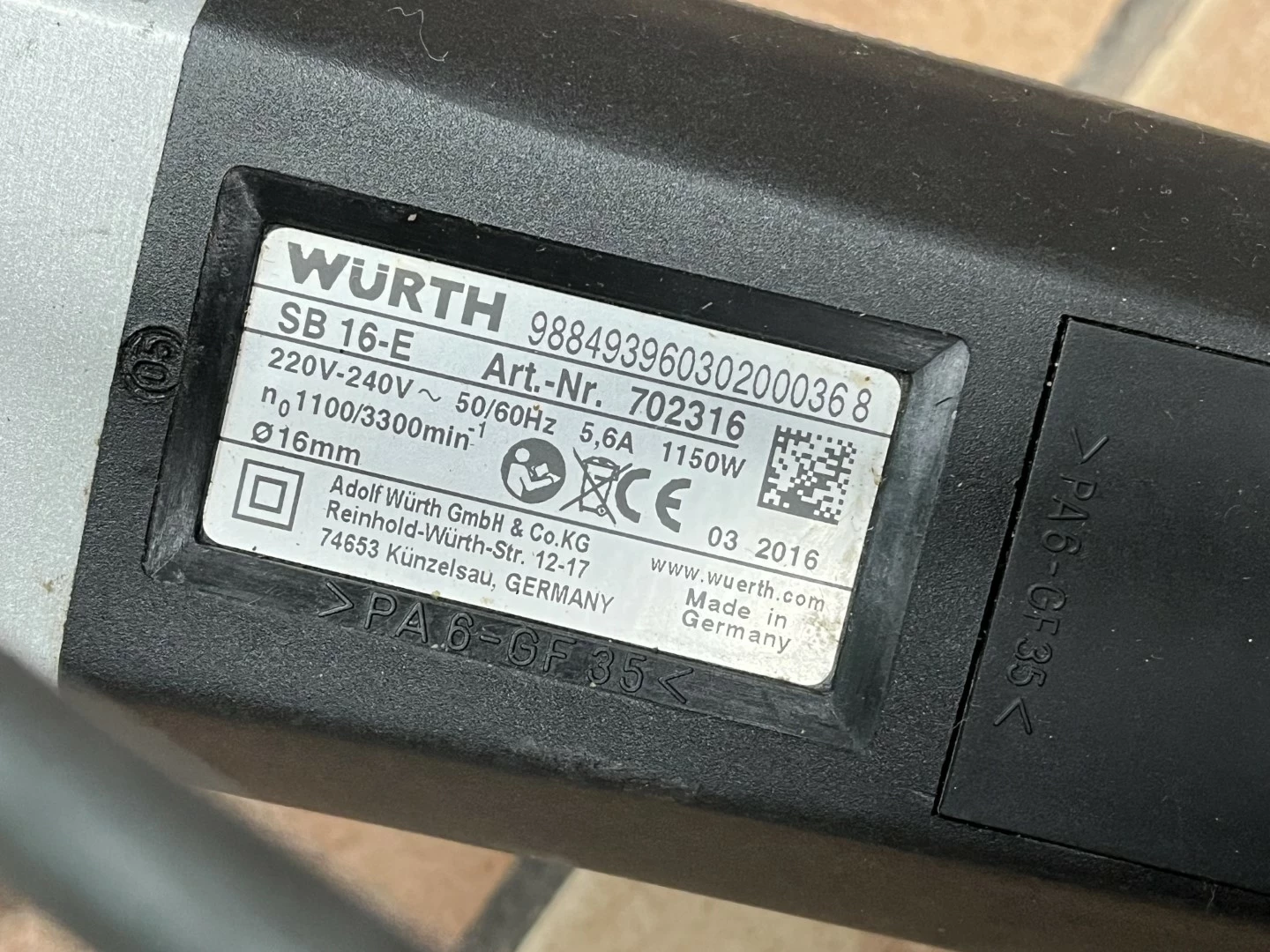 wiertnica-wurth-sb-16-e-bardzo-dobry-stan-stan-uzywany