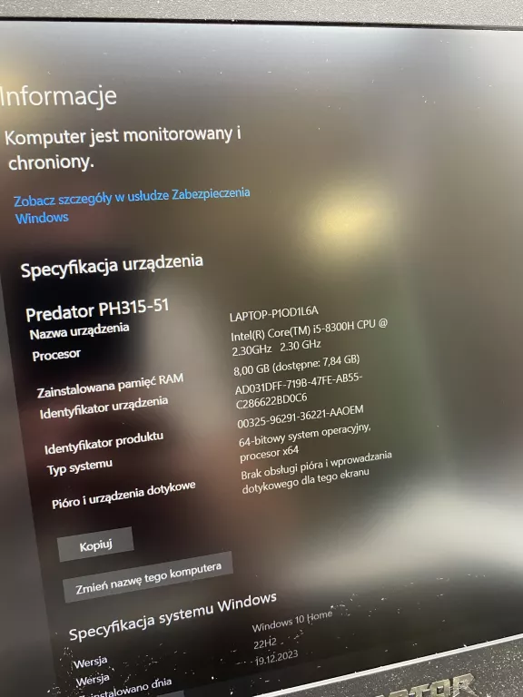 LAPTOP ACER PREDATOR HELIOS 300 (I5-8300 / 8 RAM/ 1TB / NVIDIA GTX 1060)