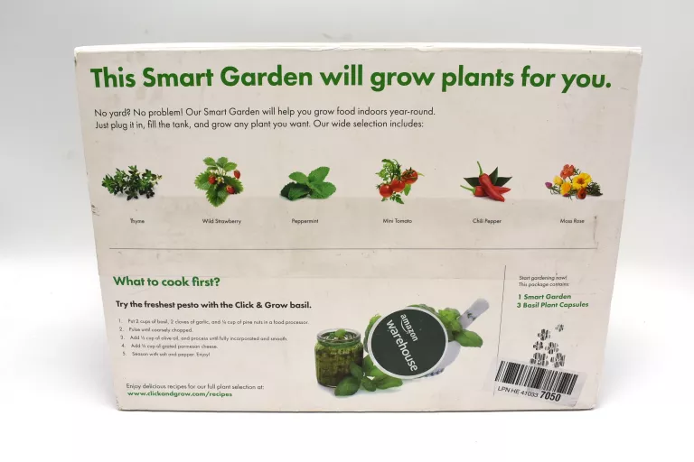 CLICK AND GROW INTELIGENTNA DONICZKA SMART GARDEN 3 + 3 KAPSUŁKI Z BAZYLII