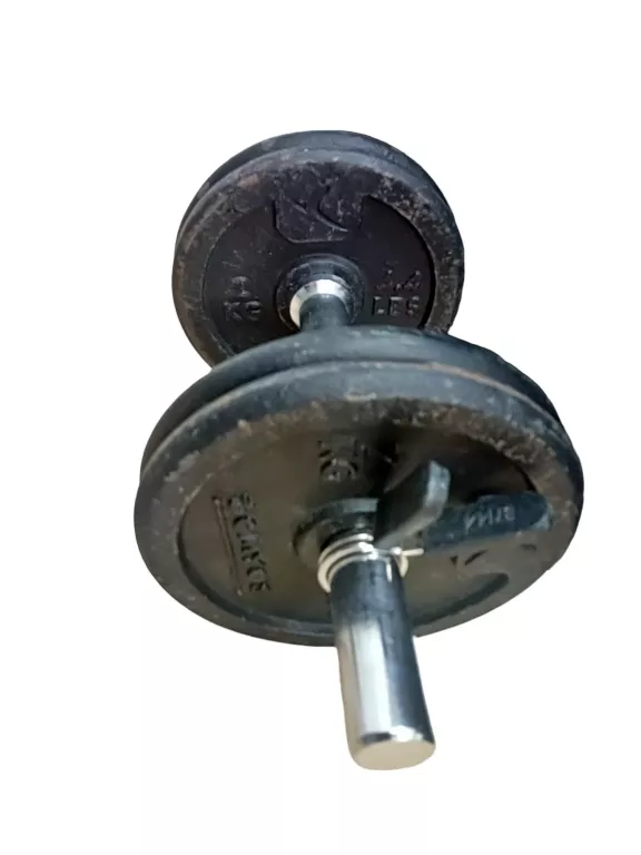 HANTLE ŻELIWNE Z OBCIĄŻENIEM 2X10KG 6X2KG