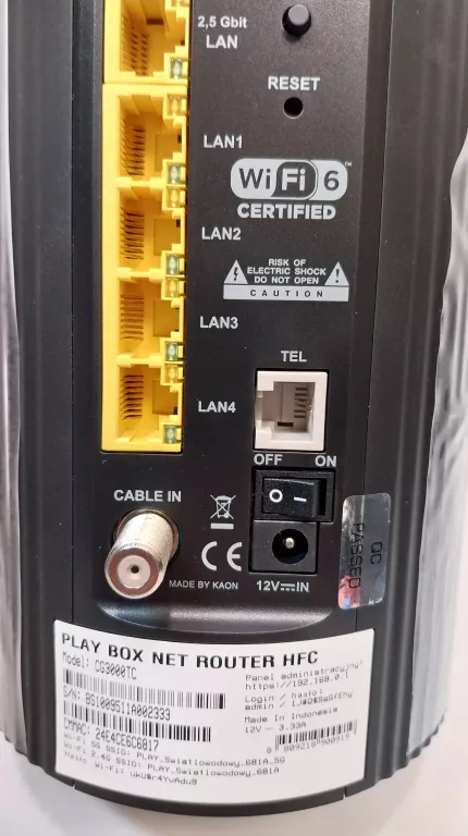 ROUTER PLAY CG3000TC 802.11AX (WI-FI 6)