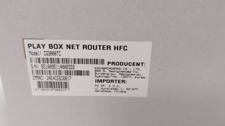 ROUTER PLAY CG3000TC 802.11AX (WI-FI 6)