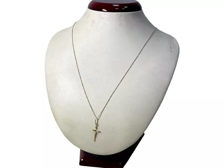 ZŁOTY ŁAŃCUSZEK Z KRZYŻEM 1,54G 585 56CM