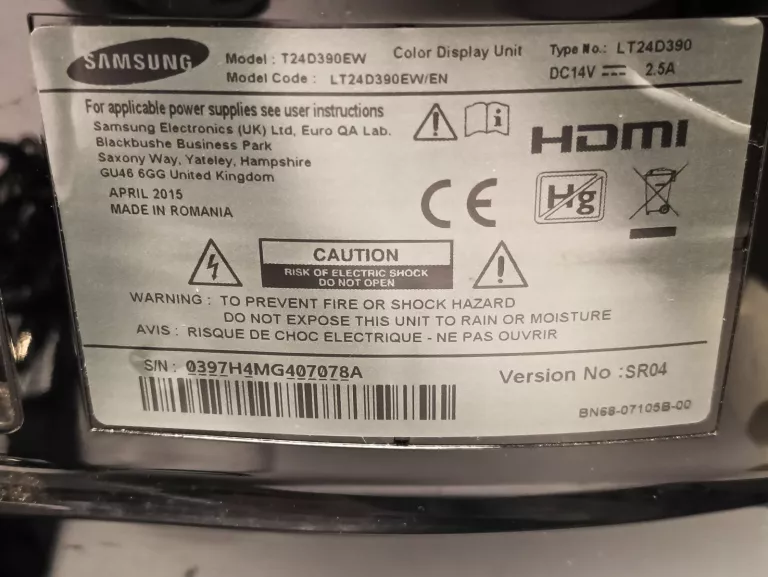 MONITOR | TV SAMSUNG T24D390EW
